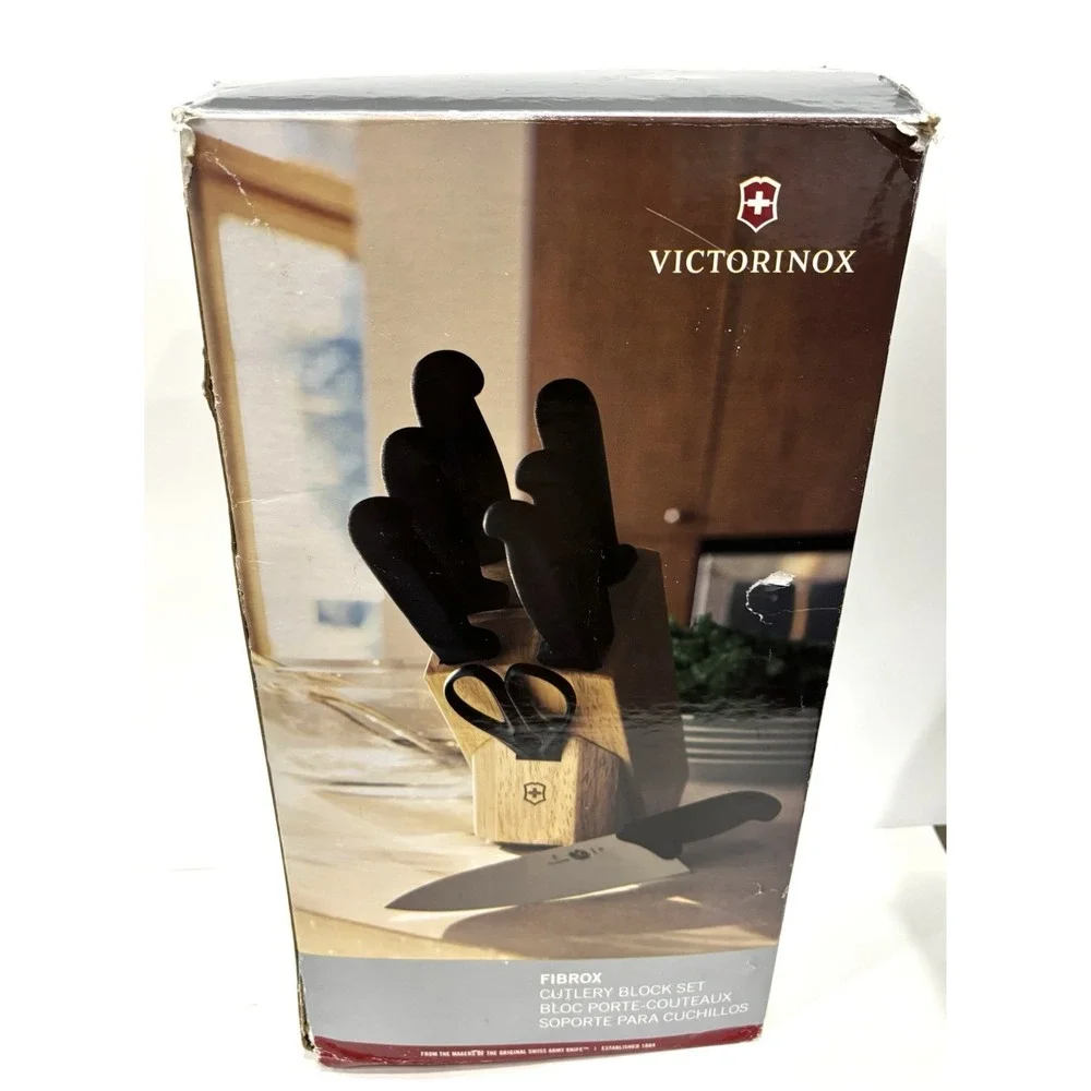 Victorinox Fibrox Cutlery Block Set 8-Piece Knife Set with Shears & Block
